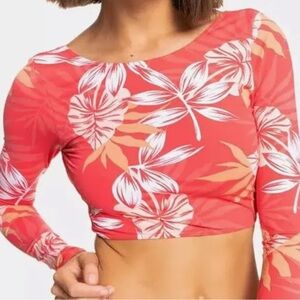 Roxy Seaside Tropics Cropped Long Sleeved Swim Top